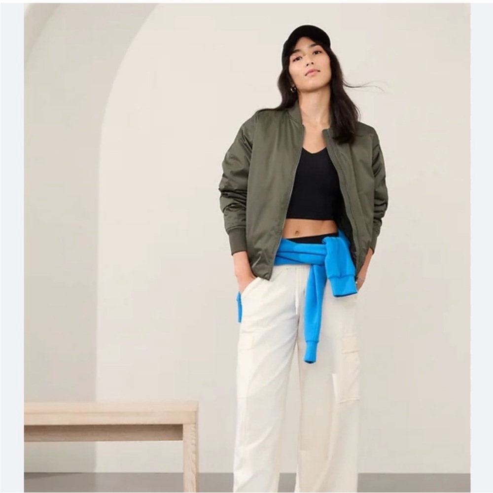 NWT Athleta Army Green Women's Bomber Jacket